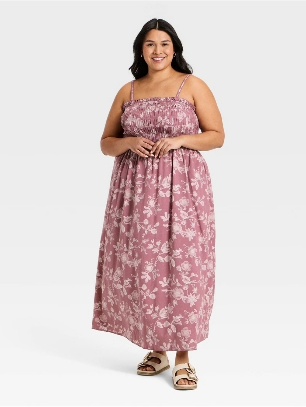 Women's Sleeveless Ruffle Maxi Floral Sundress - Universal Thread NWT